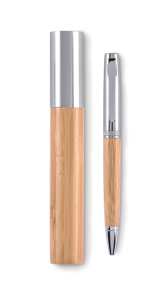 Kugelschreiber Metall/Bambus Stgaule