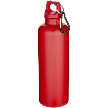 750 ml einfarbige RS-zertifizierte Wasserflasche aus recyceltem Kunststoff mit Karabinerhaken - Emeritlie