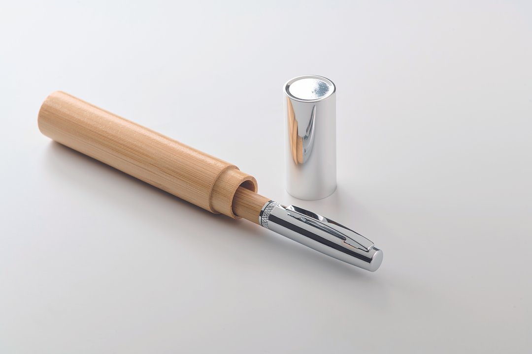 Kugelschreiber Metall/Bambus Stgaule