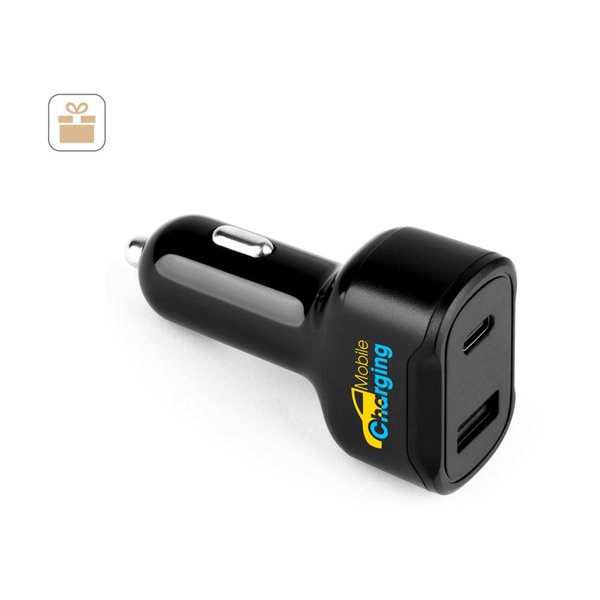 KFZ-Ladegerät mit USB-A Anschluss 18W und USB-C 20W in 100% rABS Lurilli