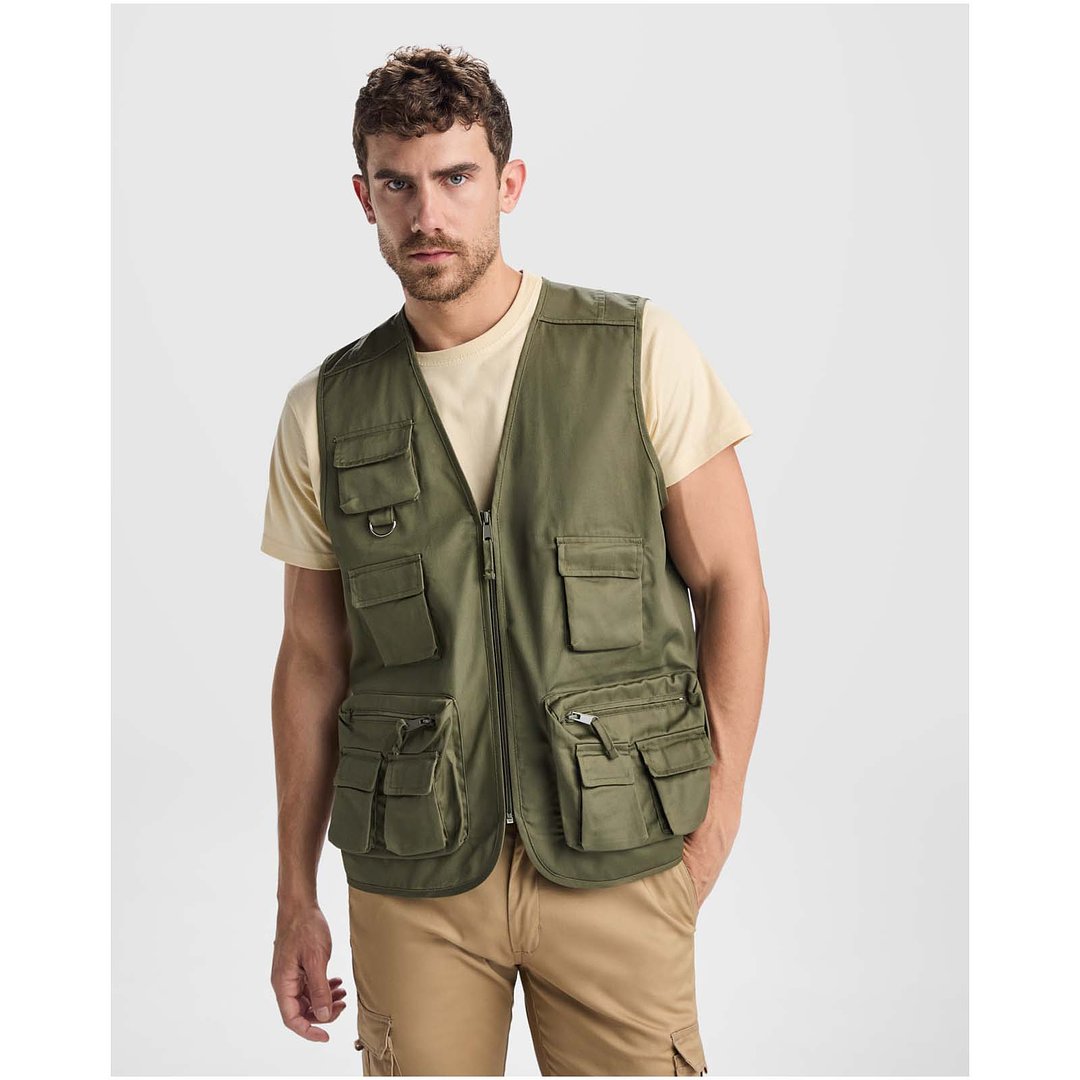 Arbeitsweste mit V-Ausschnitt und mehreren Taschen, 200 g/m2 - Elverven