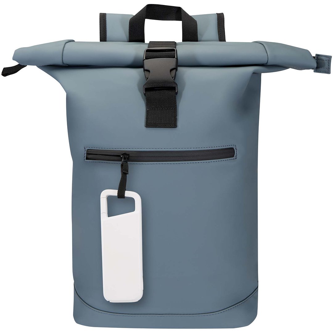 12 W 5.000 mAh wasserfeste Powerbank aus recyceltem Kunststoff mit Karabinerhaken - Nana