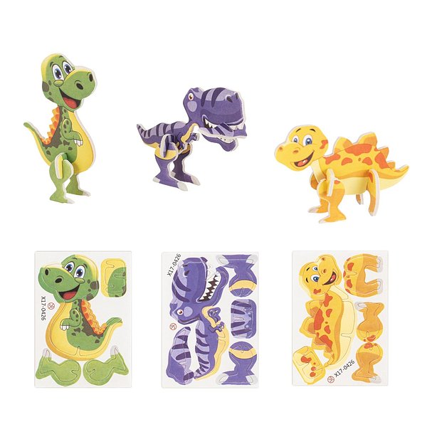 3D-Puzzle in Dinosaurierform aus Papier und EVA Fengan