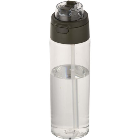 700 ml RCS Trinkflasche aus recyceltem Kunststoff mit Multifunktionsdeckel und Klappstrohhalm - Vreilga