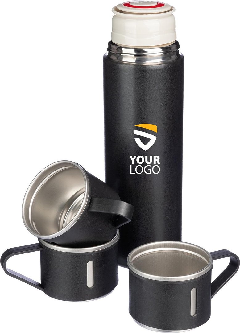 Thermosflaschen-Set Badrs | Edelstahl | 420 ml + 2 Becher