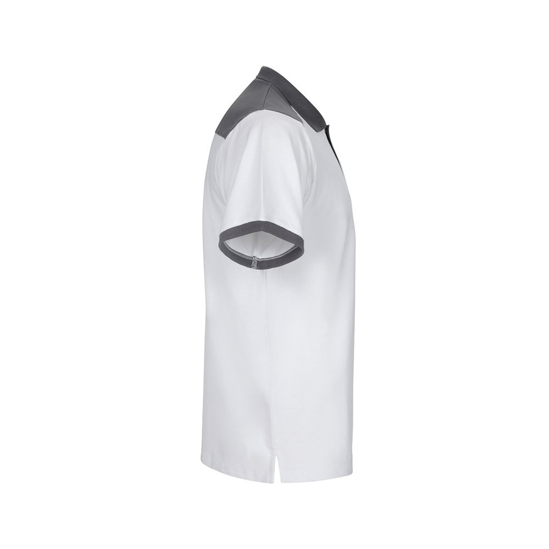 Zweifarbiges Stretch-Piqué-Poloshirt (200 g/m²) mit kurzen Ärmeln, aus Polyester (96 %) und Elastan (4 %) Duricalie