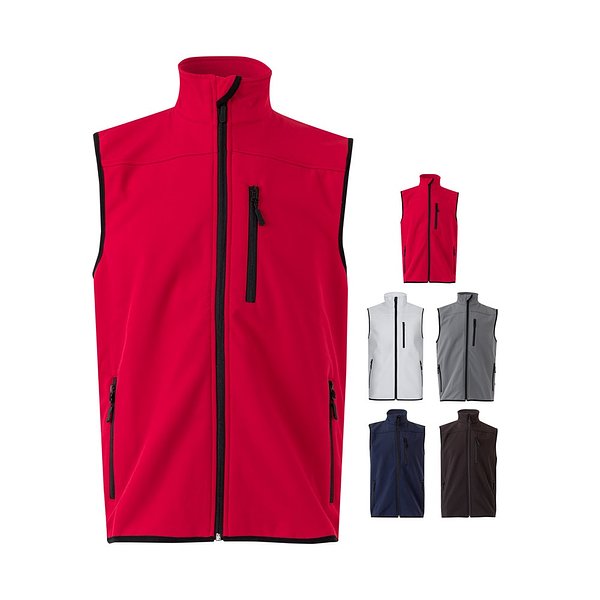 Softshell-Weste (280 g/m²), mit Polarfutter, aus Polyester (94 %) und Elastan (6 %) Doretona
