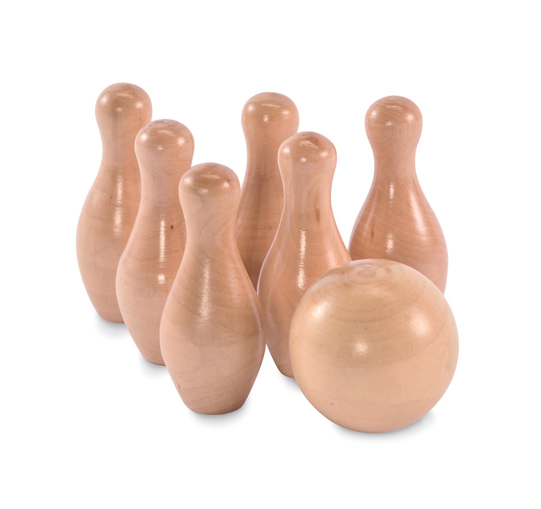 Mini-Bowling-Set Kiefernholz Steivel