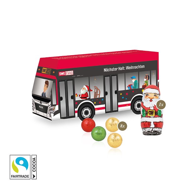 3D Präsent "Bus" mit Fairtrade® Schokolade