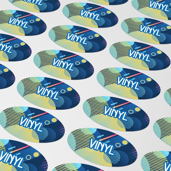 Vinyl Sticker Oval 20x10mm Buolfrs