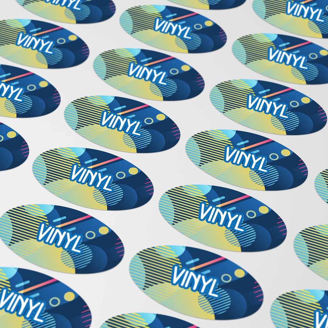 Vinyl Sticker Oval 20x10mm Buolfrs