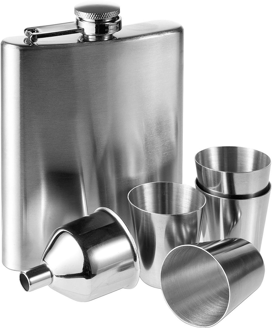 Flachmannset Fadrix | Edelstahl 304 | 220 ml | 4 Becher