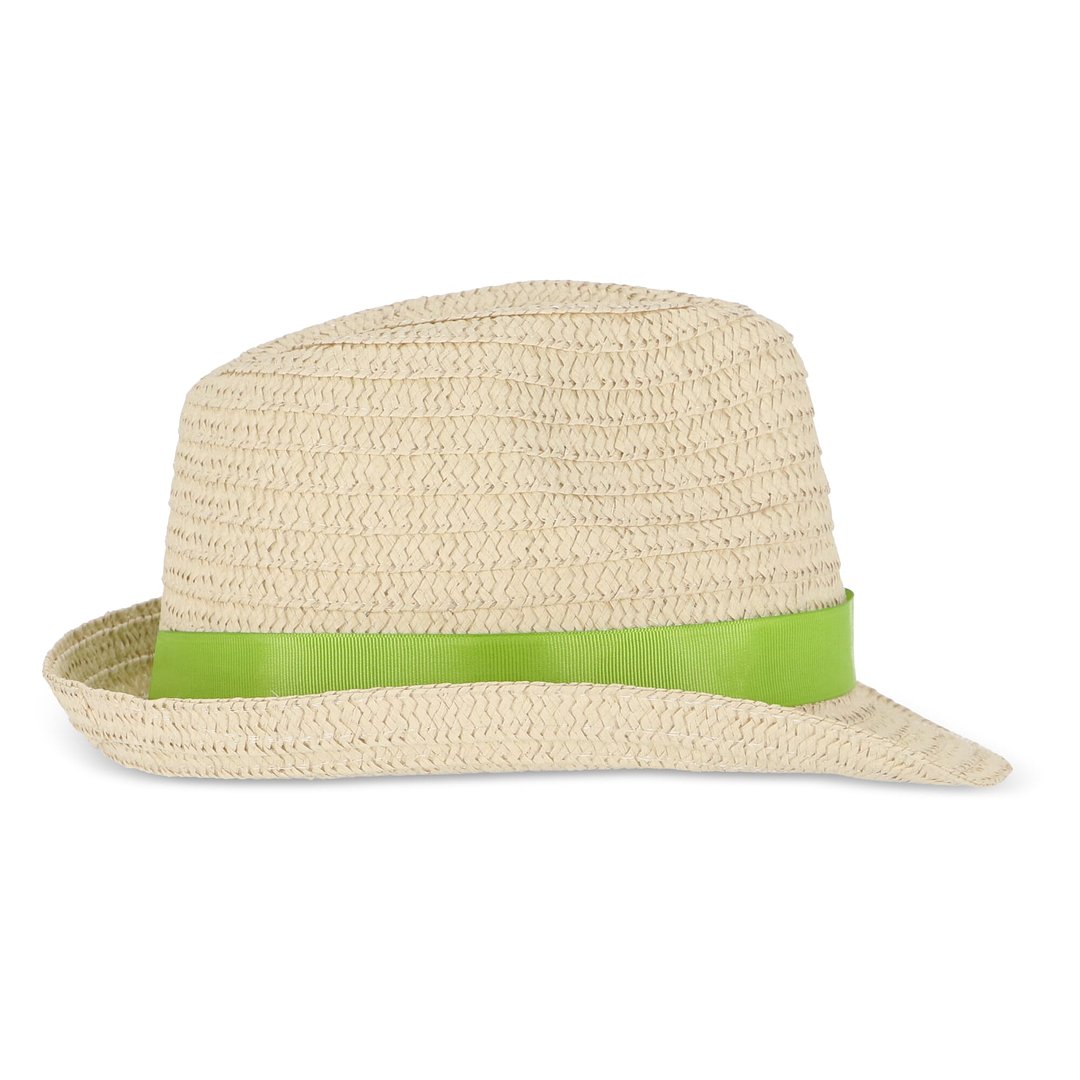 Pflanzlicher Strohhut mit farbigem Band Betonnel