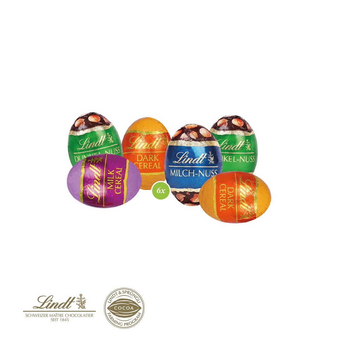 Schoko-Eier 6er-Set mit Lindt Cerealien-Eier