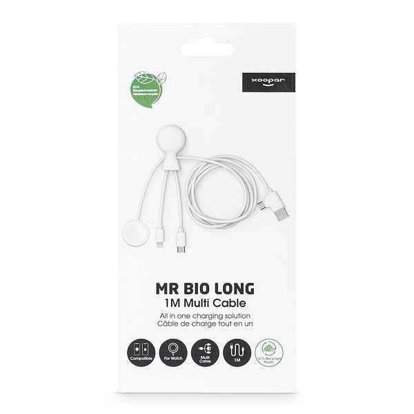 Mr. Bio Long Multi-Kabel für Apple/Samsung Watch 1 Meter Elinat