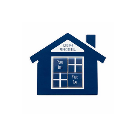 Quadratische Schokoladen im Haus-Umschlag-mit deinem Logo 