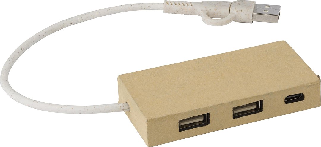 USB-Hub aus Aluminium und recyceltem Papier Olfräna