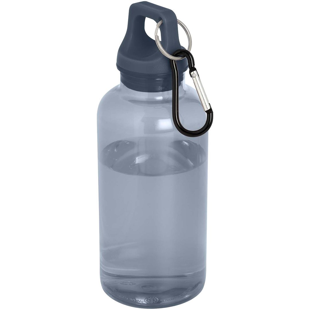 400 ml RCS-zertifizierte Trinkflasche aus recyceltem Kunststoff mit Karabiner - Emerik