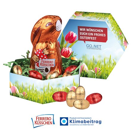 Grosses Osternest mit Schokolade von Ferrero Küsschen