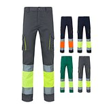 Zweifarbige Stretch-Hose mit mehreren Taschen (240 g/m²), aus Baumwolle (46 %), EME (38 %) und Polyester (16 %) Giulier