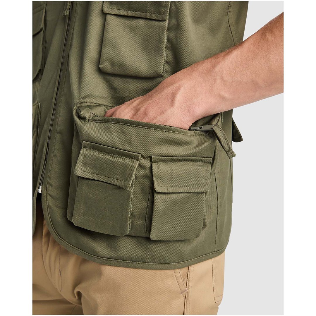 Arbeitsweste mit V-Ausschnitt und mehreren Taschen, 200 g/m2 - Elverven