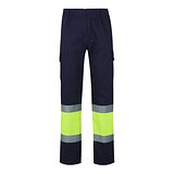 Zweifarbige Twill-Hose mit mehreren Taschen (210 g/m²), aus Baumwolle (20%) und Polyester (80%) Steiler