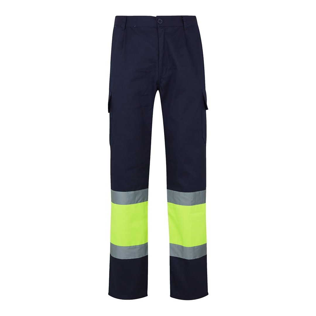 Zweifarbige Twill-Hose mit mehreren Taschen (210 g/m²), aus Baumwolle (20%) und Polyester (80%) Steiler