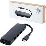 Multimedia-Adapter aus recyceltem RCS Kunststoff USB 2.0-3.0 mit HDMI-Anschluss - Beata