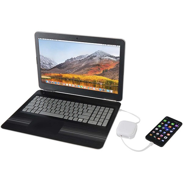 Aufrollbares 5 in 1 Kabel aus Recyclingmaterial mit Datensynchronisierung und 100 W Schnellladefunktion sowie Smartphone Toolkit - Ainatht