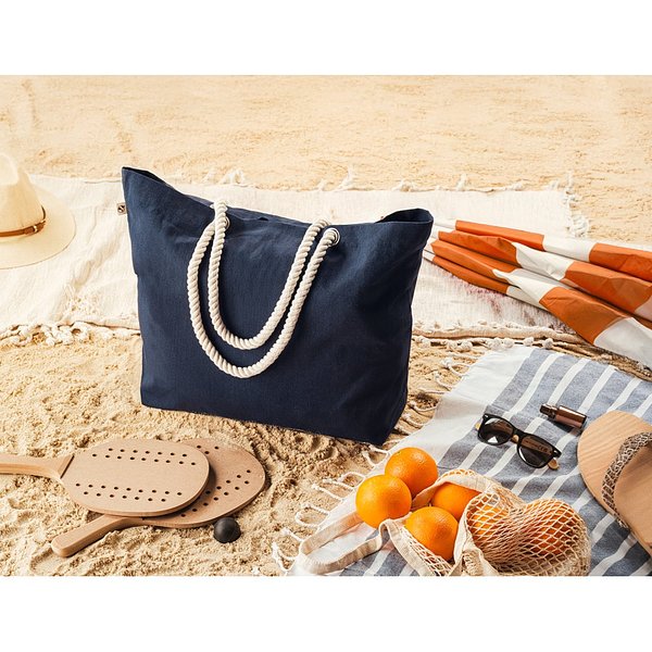 Strandtasche aus recycelter Baumwolle (70 %) und recyceltem Polyester (30 %) (220 g/m²) Anigele