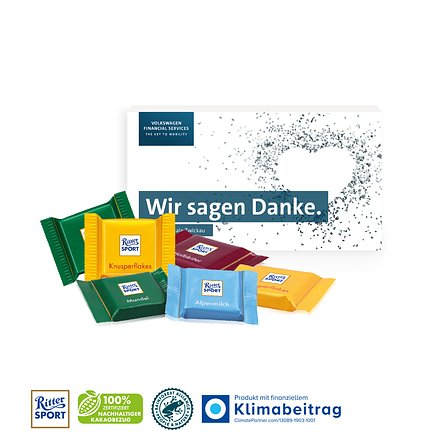 Ritter SPORT Schokotäfelchen in Präsentbox