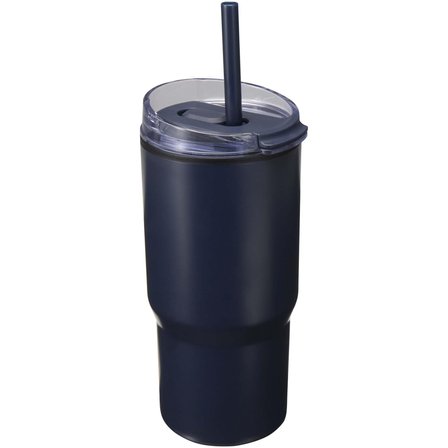 540 ml RCS Becher aus recyceltem Material, doppelwandig isoliert, mit Trinkhalm - Marlixhla