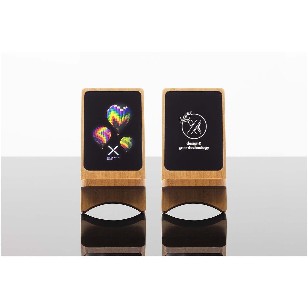 Kabelloser 10-Watt-Ladeständer aus Holz mit Leuchtlogo - Andin