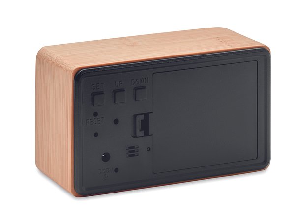 LED Tisch Uhr Bambus Nella