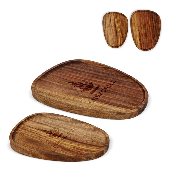 2er-Pack Holztabletts in Bioform Benescia