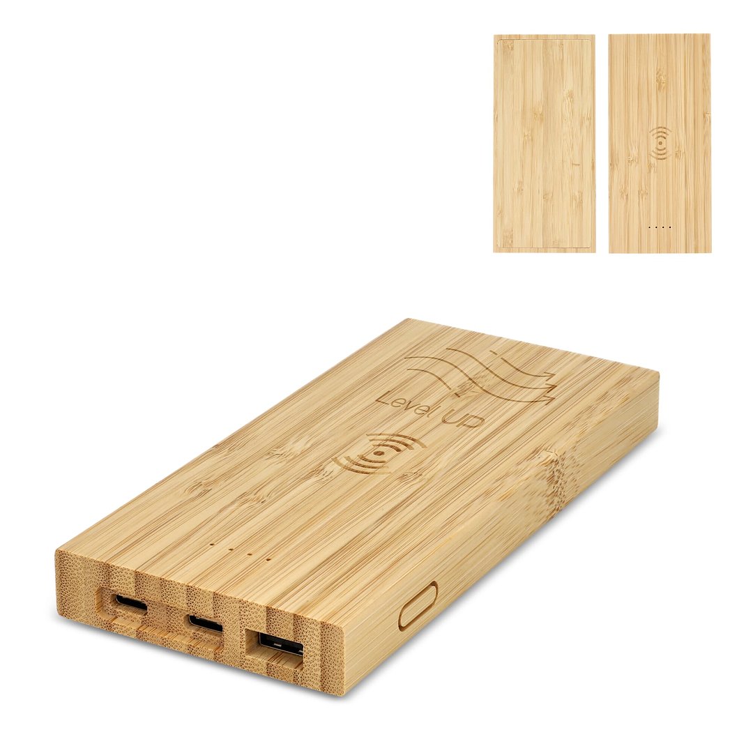 Bamboo Powerbank Wireless Charging 8000mAh Ruelie