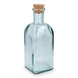 Square Recycelte Glaswasserflasche ReuuZ mit Korkverschluss 500ml Giannele