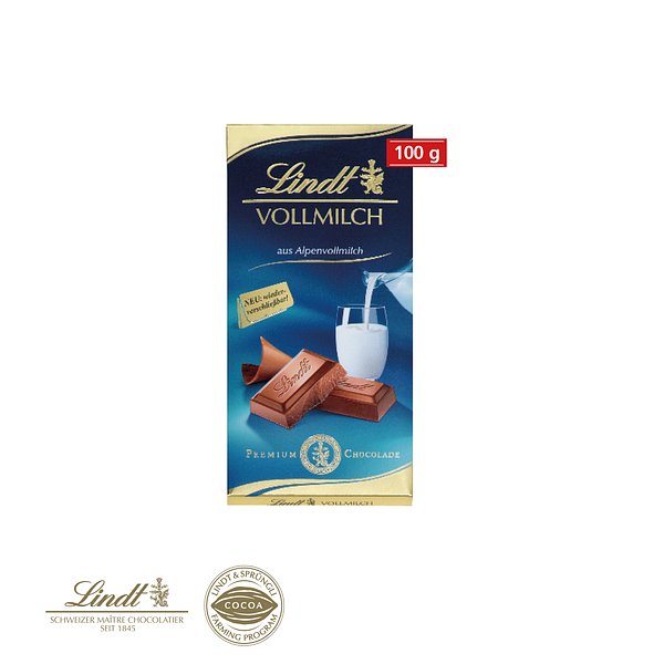 Premium Schokolade von Lindt, 100 g auf Graspapier