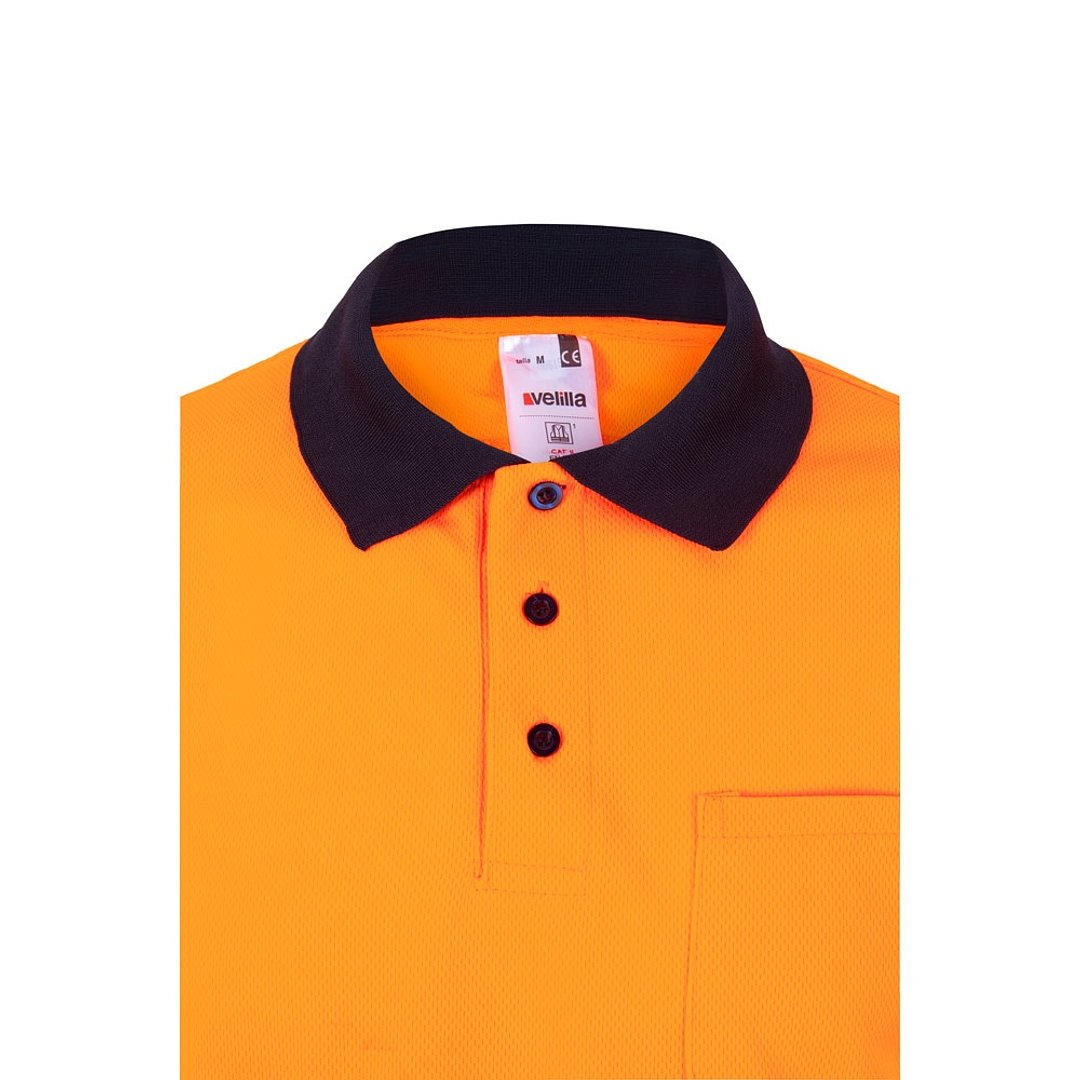Zweifarbiges Poloshirt im Bird-Eye-Design (160g/m²) mit langen Ärmeln, aus Polyester (100%) Beatiani