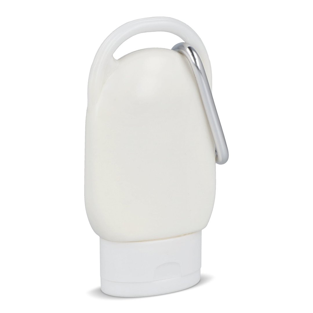 Sonnenschutzlotion mit Karabiner SPF30 aus recyceltem Material Hatrudi