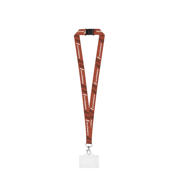 Lanyard aus Polyester mit Karabiner, Schicherheitsverschluss und unflexiblem Kartenhalter, geeignet für Sublimation Bensep
