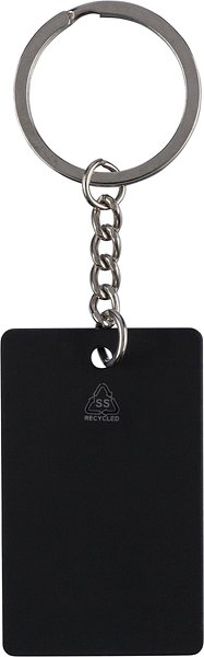 Recycelter Edelstahl-Schlüsselanhänger in Rechteckform Dumengili