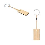 Rechteckiger Schlüsselanhänger aus Bambus mit PET-Schnur Lurille