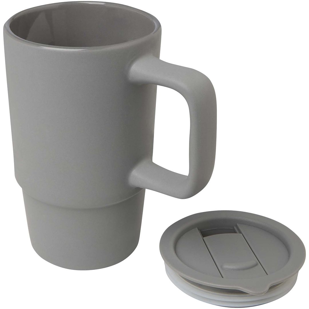450 ml Keramiktasse mit Kunststoffdeckel - Dollien