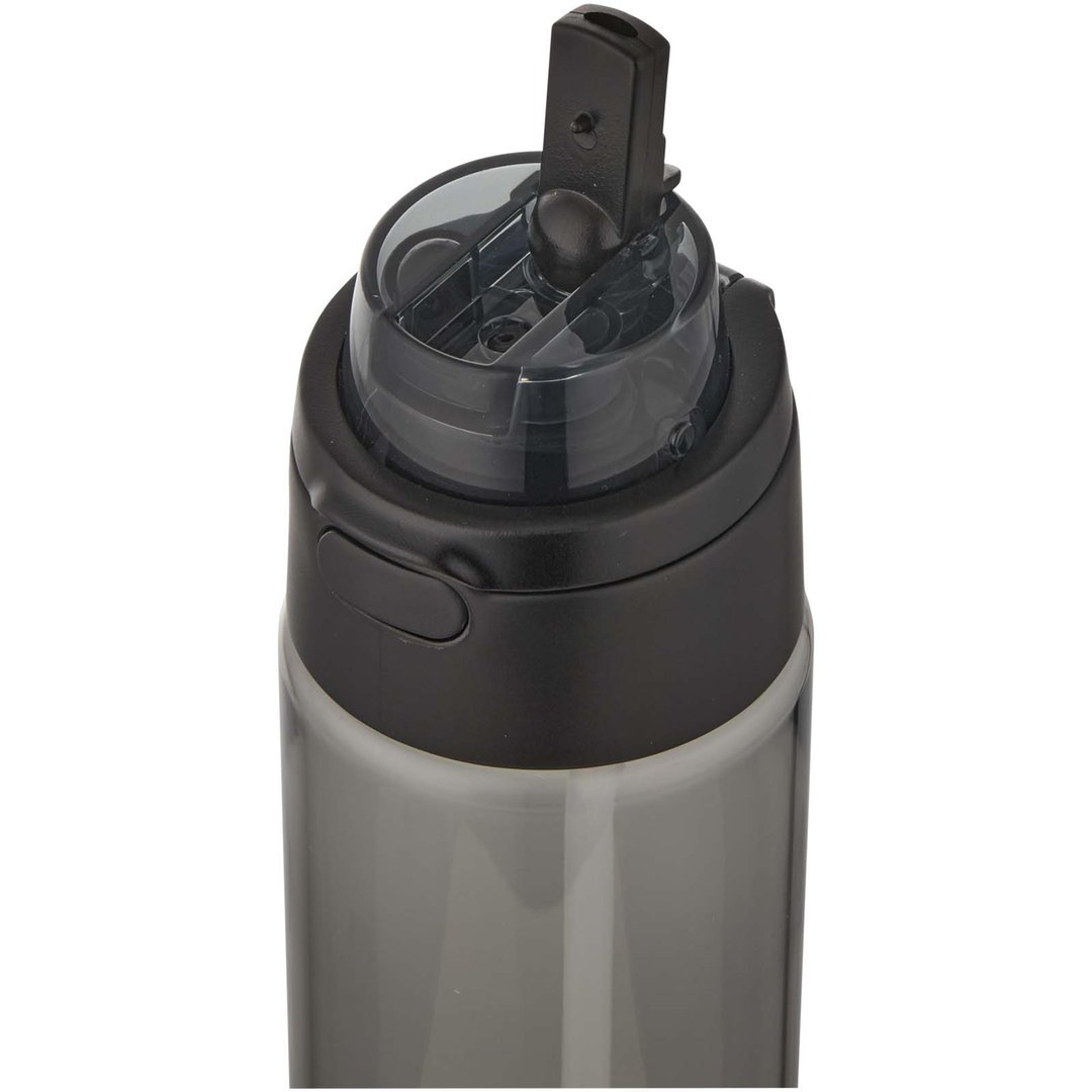 700 ml RCS Trinkflasche aus recyceltem Kunststoff mit Multifunktionsdeckel und Klappstrohhalm - Vreilga