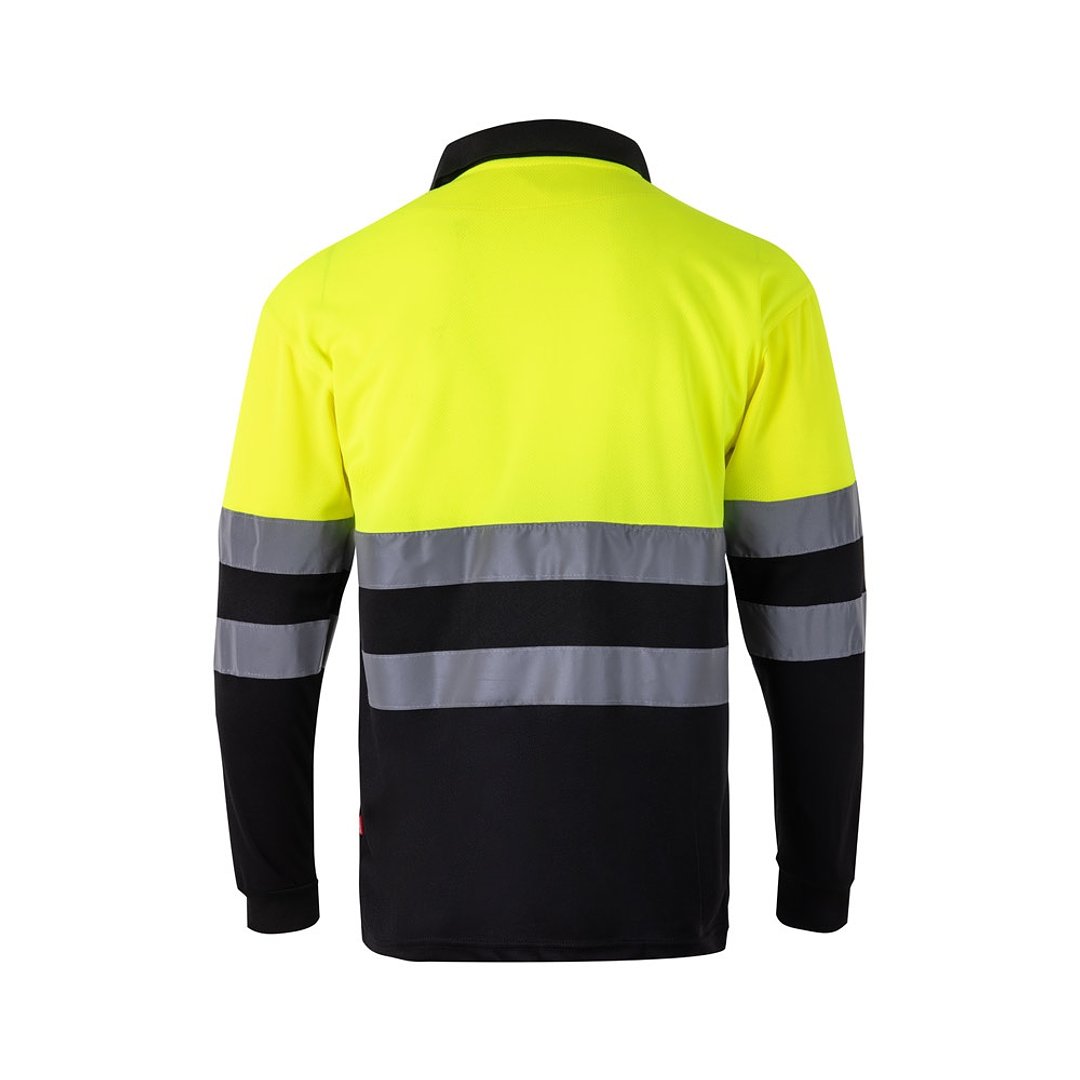 Zweifarbiges Poloshirt im Bird-Eye-Design (160g/m²) mit langen Ärmeln, aus Polyester (100%) Steivia