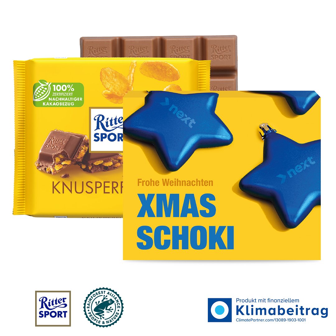 Ritter SPORT in Werbekartonage, 100 g