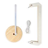 faltbare Papier-LED-Lampe Aurora Tall auf Holzsockel, 32cm Bigelien