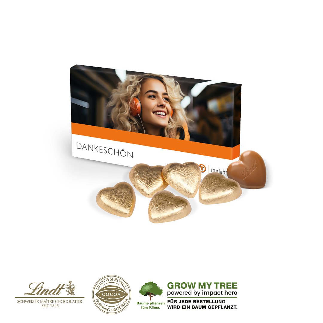 PRÄSENTBOX MIT LINDT SCHOKOHERZEN