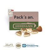 Präsentbox Business mit Lindt Schokoherzen auf NATURKARTON
